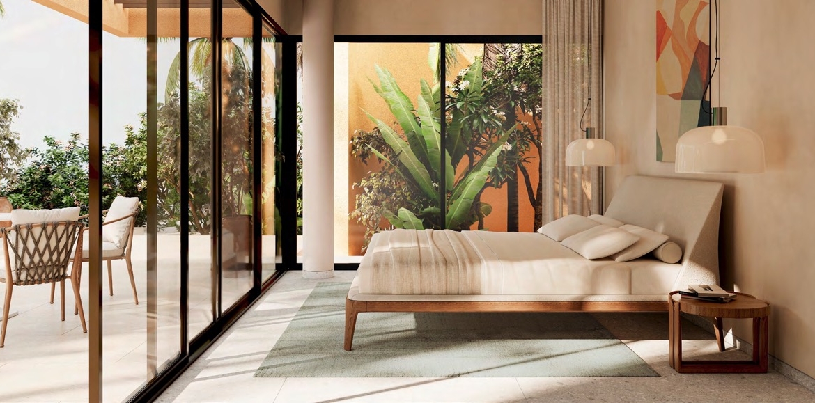 Tuban Islands villa illustrative bedroom interior
