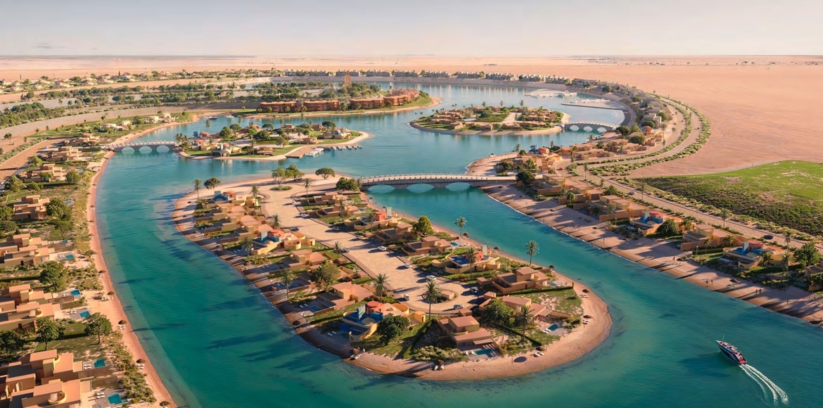 Tuban Islands El Gouna aerial island masterplan render