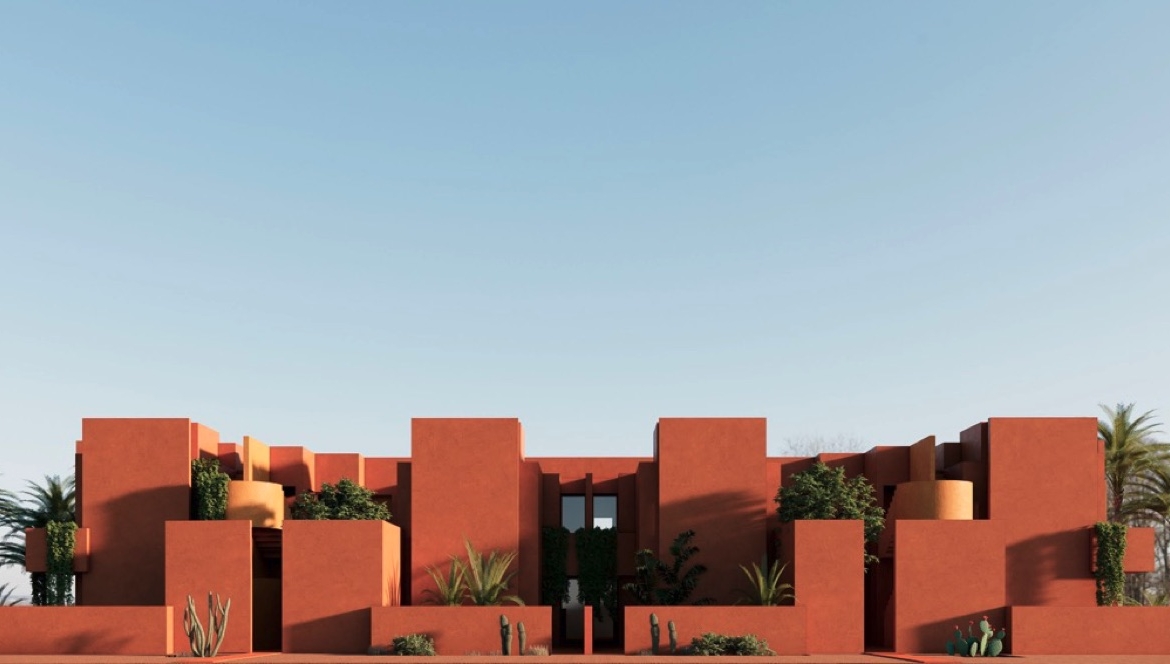 Tuban apartment collection – entrance elevation render
