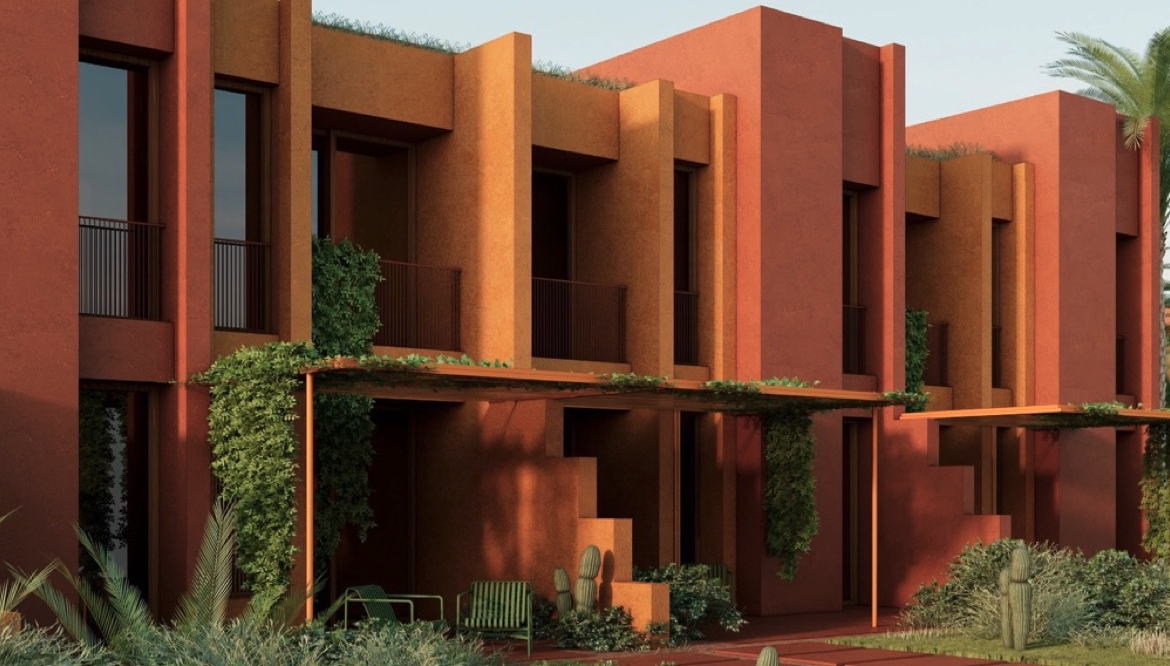 Tuban apartment collection – shaded facade detail