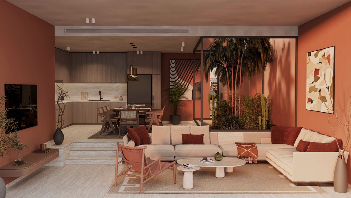 SIBA El Gouna townhouses – illustrative Skybound living and dining interior