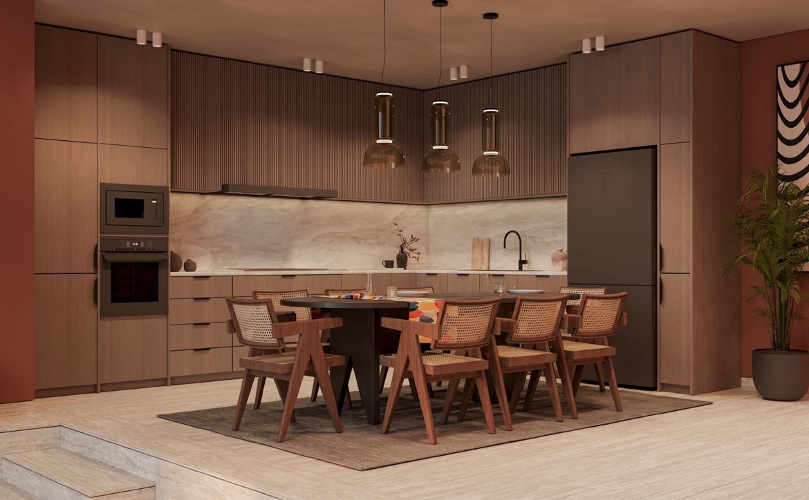 SIBA Skybound townhouse – illustrative kitchen and dining area