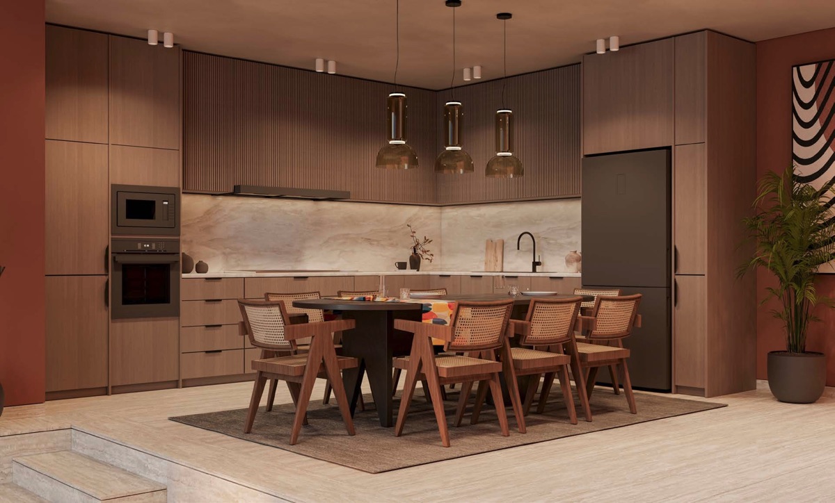 SIBA Skybound townhouse – illustrative kitchen and dining area SIBA Skybound townhouse – illustrative kitchen and dining area