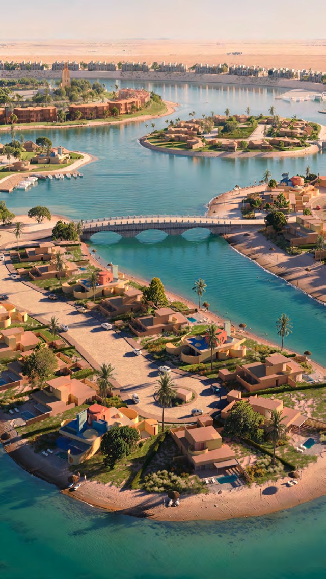 Tuban Islands El Gouna aerial waterfront view