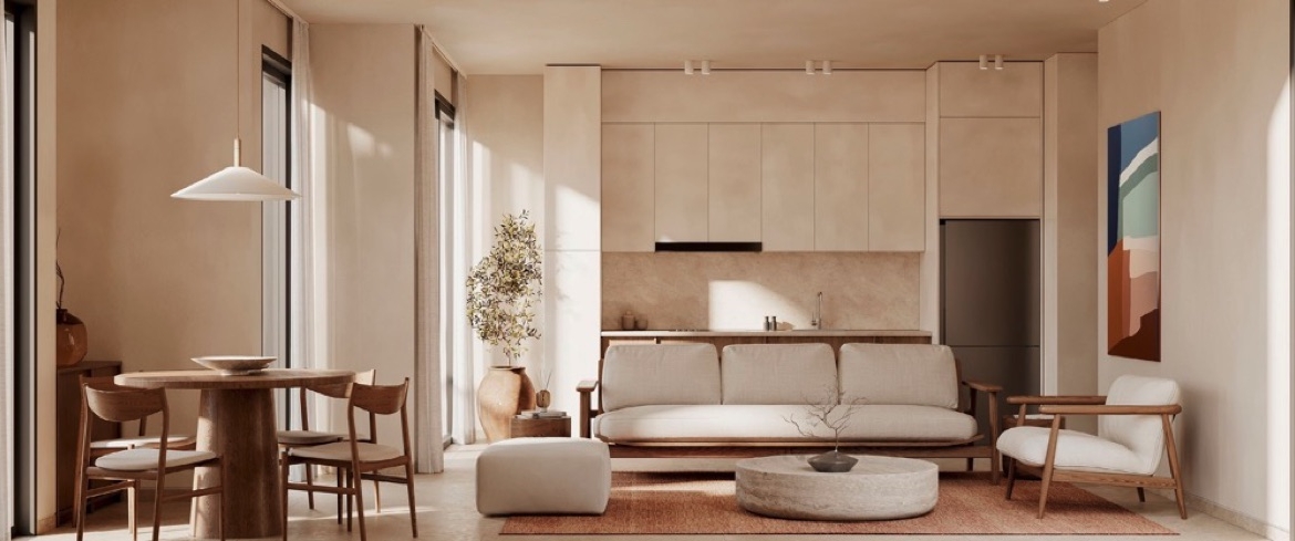 Tuban apartments – illustrative open-plan living and dining interior