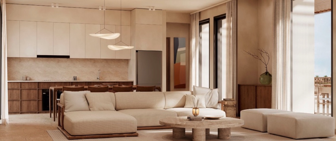 Tuban apartments – illustrative lounge and kitchen interior