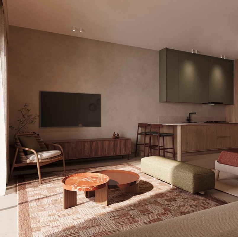 Najan El Gouna contemporary living room interior rendering