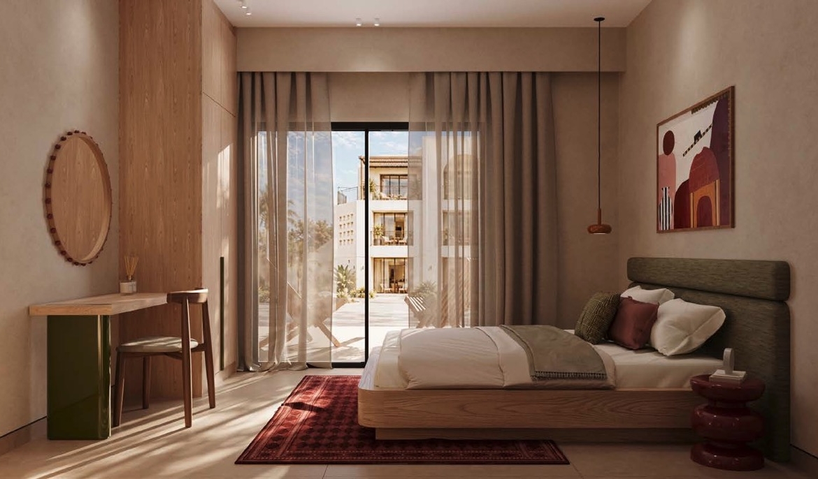 Najan El Gouna bedroom with terrace access rendering