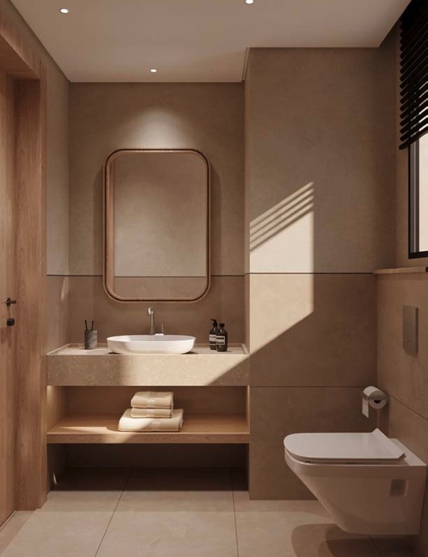 Najan El Gouna guest bathroom interior rendering
